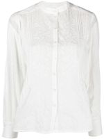 See by Chloé blouse sans col à fleurs brodées - Blanc