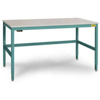 Manuflex LC3113.5021 ESD ESD-werktafel CANTOLAB speciale met rubber schijf, bxdxh = 2000 x 800 x 752-952 mm Waterblauw