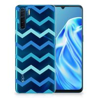 OPPO A91 TPU bumper Zigzag Blauw - thumbnail