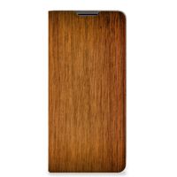 Motorola Edge 30 Pro Book Wallet Case Donker Hout - thumbnail