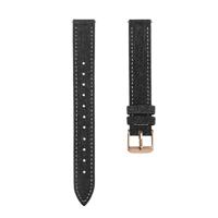 By Qubix - Leren denim bandje - Zwart - Compatible met Garmin Lily 2 - Compatible Garmin bandje