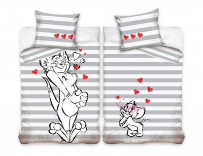 Carbotex dekbedovertrek Tom & Jerry grijs Carbotex dekbedovertrek Tom & Jerry grijs
