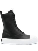 Moschino logo-embossed high-top sneakers - Noir - thumbnail