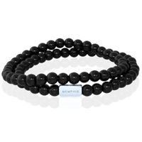 Memphis DUO Kralenarmbanden set "Double Onyx"-19cm - thumbnail