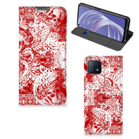 Mobiel BookCase OPPO A73 5G Angel Skull Rood - thumbnail