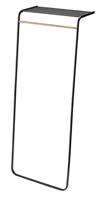 Yamazaki 7079 Tower staande kapstok met plank, zwart, staal/hout, minimalistisch design, 60 x 46 x 160 cm (l x b x h)