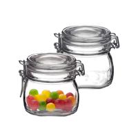 Voorraad/weckpot - 2x - transparant - glas - 10 x 10 cm - 500 ml - Bormioli Rocco