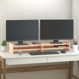 Monitorstandaard 100x27x15 cm massief grenenhout