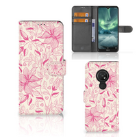 Nokia 7.2 | Nokia 6.2 Hoesje Pink Flowers - thumbnail