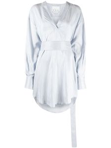 SA SU PHI robe-chemise à col v - Bleu