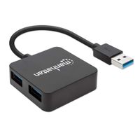 Manhattan 162296 interface hub USB 3.2 Gen 1 (3.1 Gen 1) Type-A 5000 Mbit/s Zwart - thumbnail