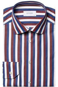 ETON Contemporary Fit Overhemd rood/blauw, Gestreept