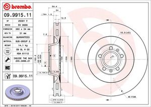 Remschijf BREMBO, Remschijftype: Binnen geventileerd, u.a. für Audi, VW