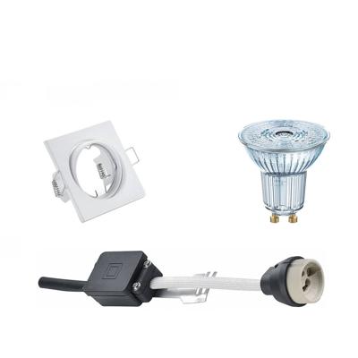 LED Spot Set - OSRAM Parathom PAR16 930 36D - GU10 Fitting - Dimbaar - Inbouw Vierkant - Mat Wit - 3.7W - Warm Wit 3000K LED Spot Set - OSRAM Parathom PAR16 930 36D - GU10 Fitting - Dimbaar - Inbouw Vierkant - Mat Wit - 3.7W - Warm Wit 3000K