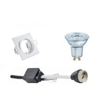 LED Spot Set - OSRAM Parathom PAR16 930 36D - GU10 Fitting - Dimbaar - Inbouw Vierkant - Mat Wit - 3.7W - Warm Wit 3000K