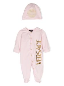 Versace Kids trousseau de naissance en coton à logo - Rose