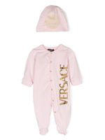 Versace Kids trousseau de naissance en coton à logo - Rose - thumbnail