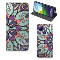 Motorola Moto G9 Power Smart Cover Purple Flower - thumbnail