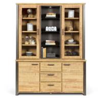 Vitrinekast (2 deuren) Steelwood - Seasoned Brown