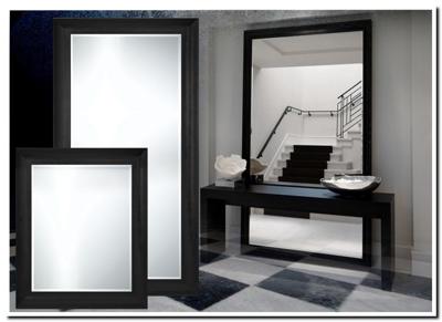 Grote spiegel met zwarte lijst op maat Paride