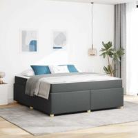 vidaXL Bedframe met matras Anders Donkergrijs 180 x 200 cm Stof