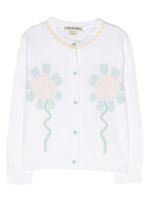 Stella McCartney Kids cardigan à fleurs - Blanc