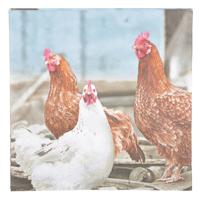 20x Pasen thema servetten met kippen print 33 x 33 cm - Feestservetten