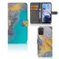 Motorola Moto E22 | E22i Bookcase Marble Blue Gold - thumbnail