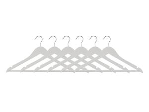 LIVARNO home Kleerhangerset (Wit, 6 houten kleerhangers)