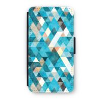 Gekleurde driehoekjes blauw: iPhone X Flip Hoesje