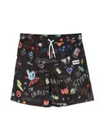 MSGM Kids short de bain à imprimé en all over - Noir