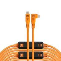 Tether Tools TetherPro Optima 10G USB exclusieve gegevensoverdracht, 31' (9,4 M) rechte naar rechtshoekige kabel - oranje