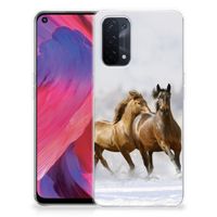 OPPO A74 5G | A54 5G TPU Hoesje Paarden - thumbnail