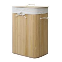 Homestyle Pro Rechthoekige Bamboe Wasmand 40x30x60 cm Naturel/Wit - thumbnail