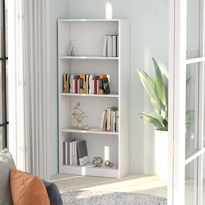 vidaXL Boekenkast met 4 schappen 60x24x142 cm spaanplaat wit