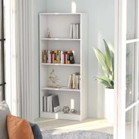 vidaXL Boekenkast met 4 schappen 60x24x142 cm spaanplaat wit