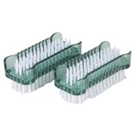 Urban Living Nagelborstels set van 2x stuks - kunststof - groen - 11 cm - schoonmaakborstels   -