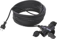 Bachmann 2473519 343.174 veiligheidscontact-verlenging, 3-vaks, 5,0 m zwart met deksel