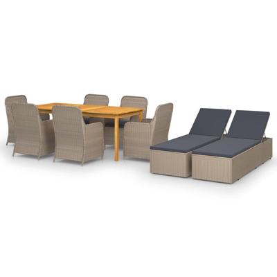 vidaXL 9-delige Tuinset bruin vidaXL 9-delige Tuinset bruin