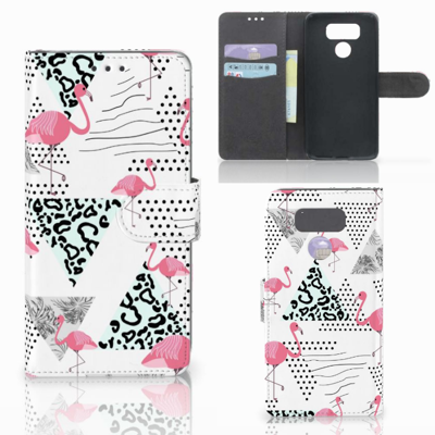 LG G6 Telefoonhoesje met Pasjes Flamingo Triangle LG G6 Telefoonhoesje met Pasjes Flamingo Triangle