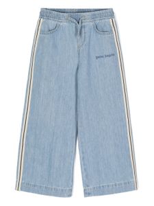 Palm Angels Kids pantalon de jogging en chambray - Bleu