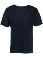 Homme Plissé Issey Miyake t-shirt à design nervuré - Bleu