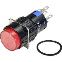 TRU COMPONENTS TC-9219044 Verlichte druktoets 250 V/AC 3 A 1x aan/(uit) Moment Rood (Ø) 18 mm IP65 1 stuk(s)