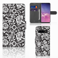 Samsung Galaxy S10 Hoesje Black Flowers