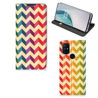 OnePlus Nord N10 5G Hoesje met Magneet Zigzag Multi Color - thumbnail