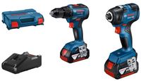 Bosch Blauw Combopack | GSR 18V-55 Accu-schroefboormachine + GDR 18V-200 Accu-slagschroevendraaier | 18V | 2 x 4.0 Ah accu + lader | in L-Case - - thumbnail