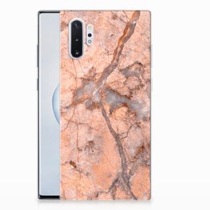 Samsung Galaxy Note 10 Plus TPU Siliconen Hoesje Marmer Oranje