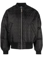 GCDS monogram-pattern zip-up bomber jacket - Noir