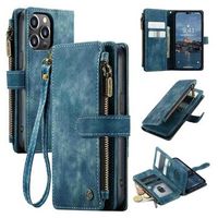 Caseme C30 Multifunctioneel iPhone 14 Pro Portemonnee Hoesje - Blauw - thumbnail