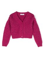 Monnalisa cardigan en maille ajouré - Rose